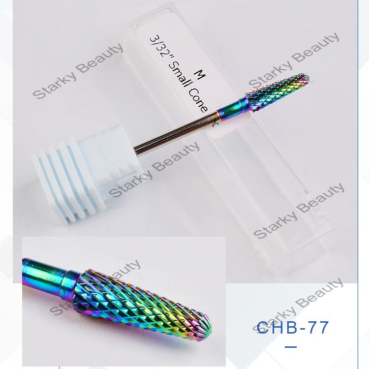 Electric Manicure Drill Tools Rainbow Effect Tungsten Carbide Nail Bit Bur Nail Drill Bit
