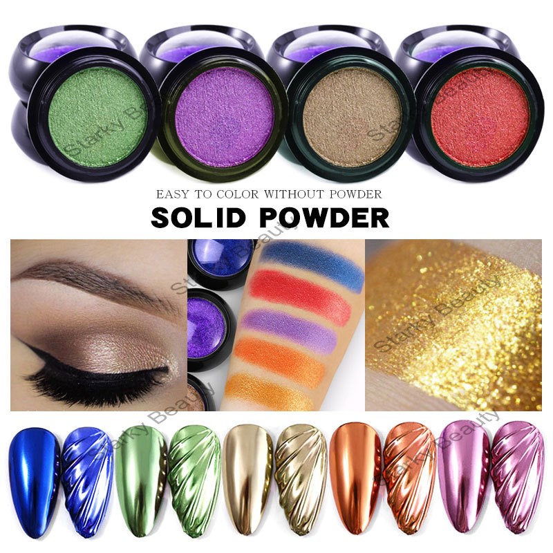 2020 solid nail magic mirror powder cosmetic grade nail laser powder titanium gold powder