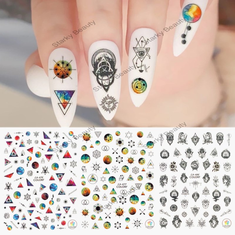 3D Nail Sticker Decal Tattoo Decoration Manicure Adhesive Tip