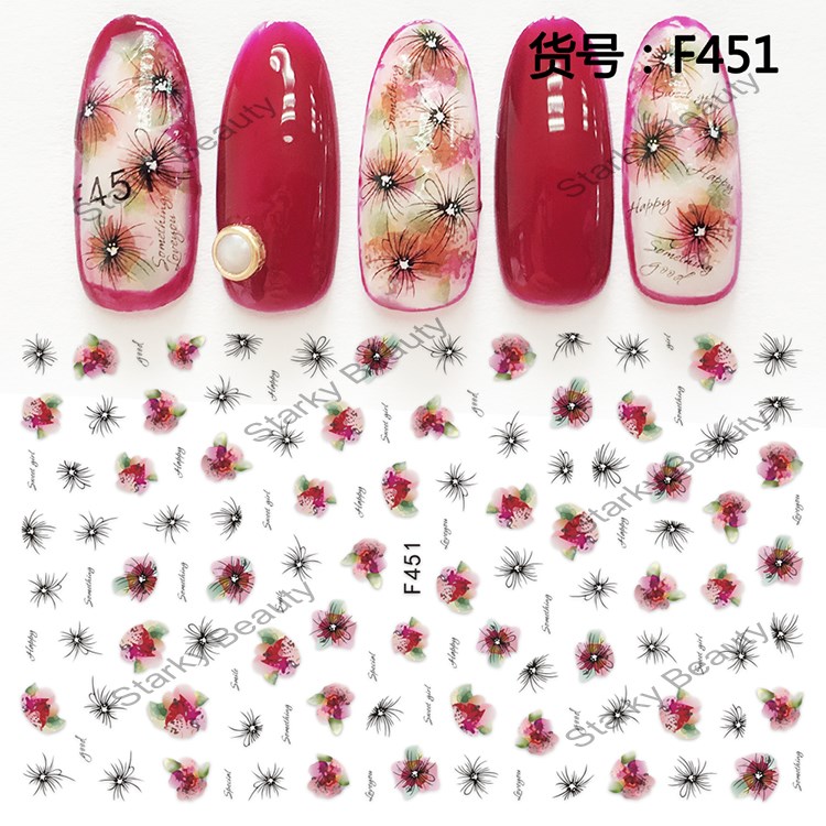 Nail art supplies Newest F series coloful nail stickers