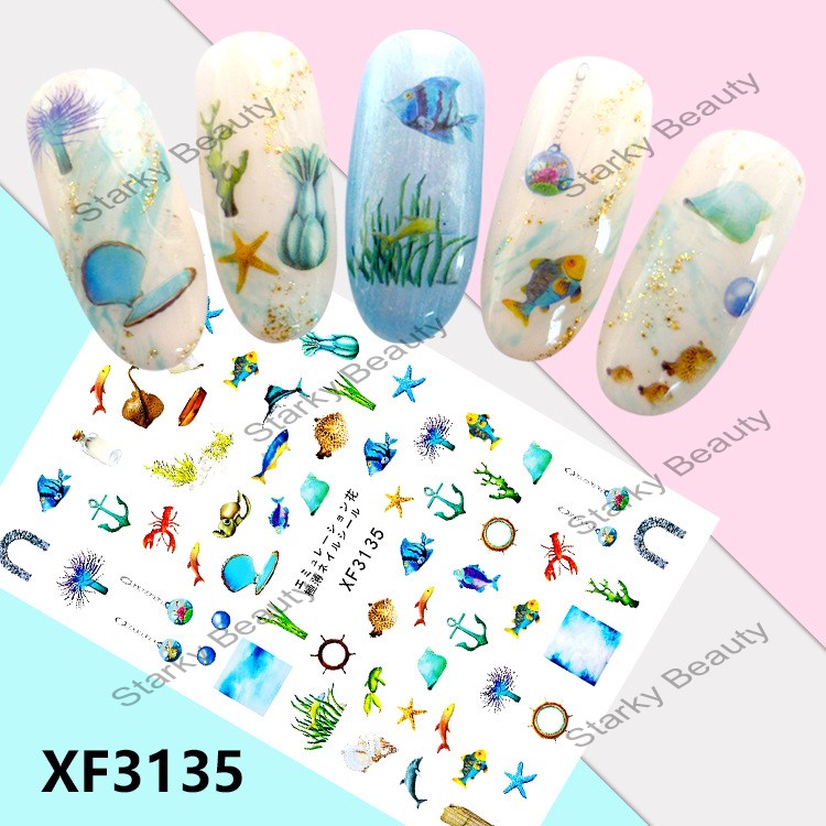 Color Ocean Style Nail Stickers