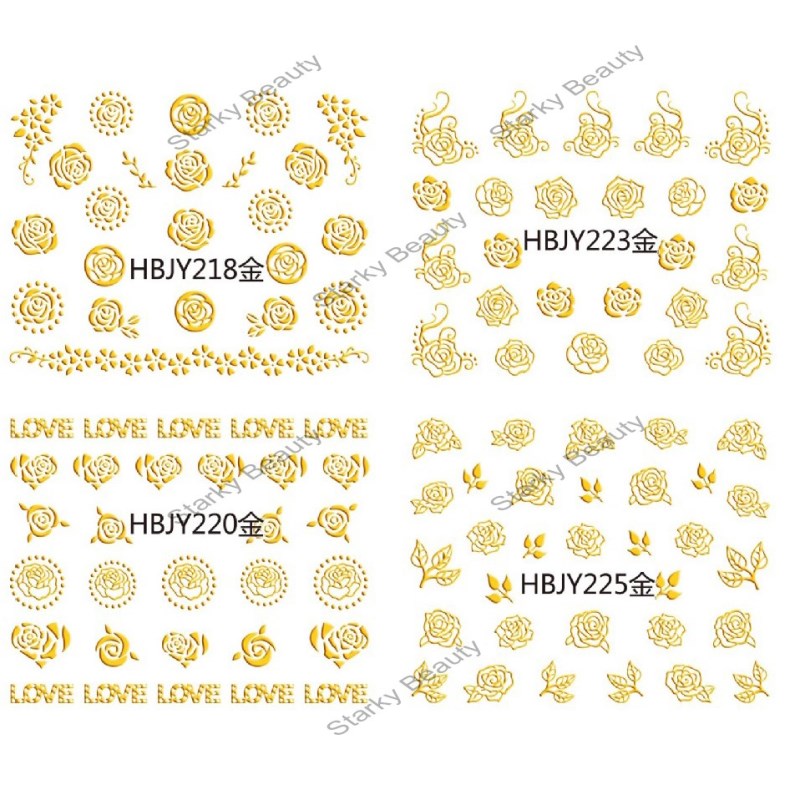 HBJY series Rose flower nail sticker