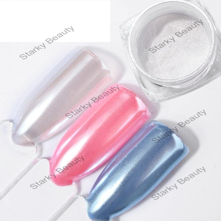 Diamond Pearl Powder 2g Shining White Nail Art Glitter Powder Dust
