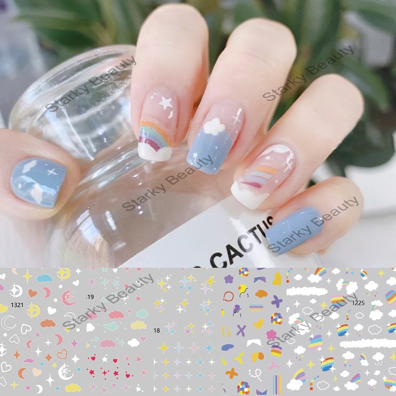 Dream Cloud Graffiti Starry Nail Sticker