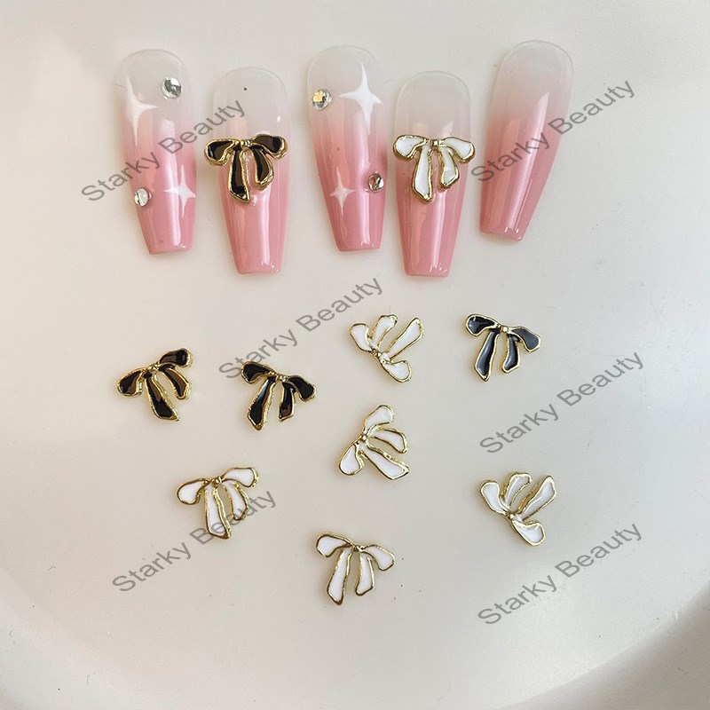 2022 New Little Fragrance Fairy Alloy Bowknot Simple Nail Decoration