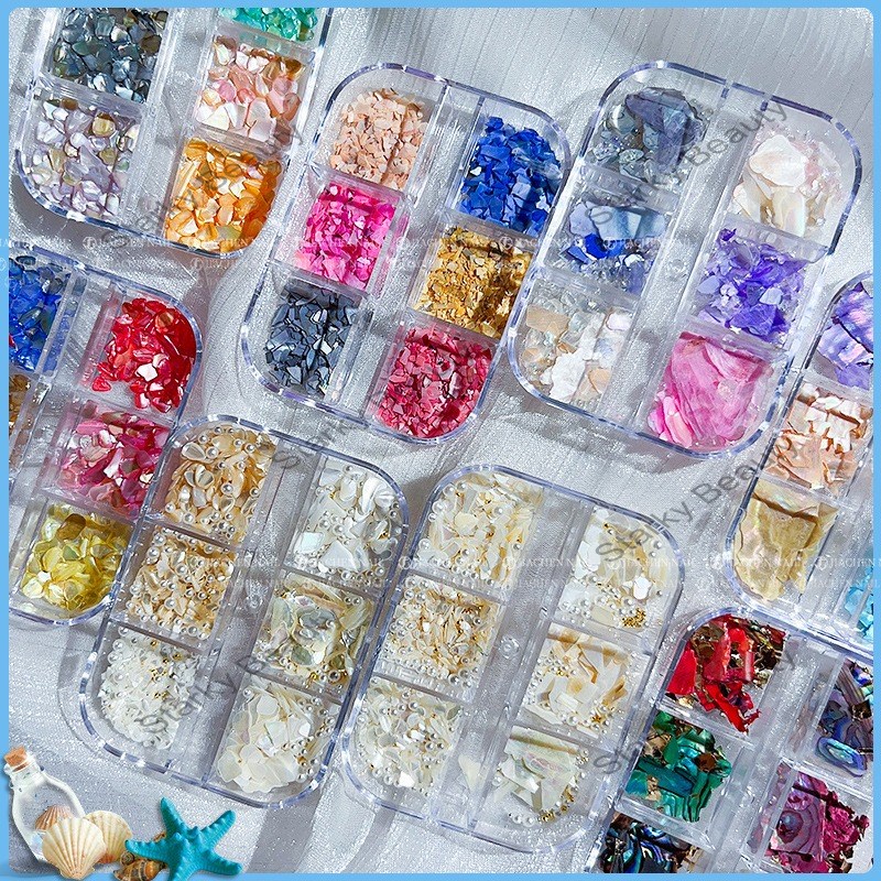 Colorful Ocean Shell Pieces Natural Shiny Irregular Shell Naill Fragments