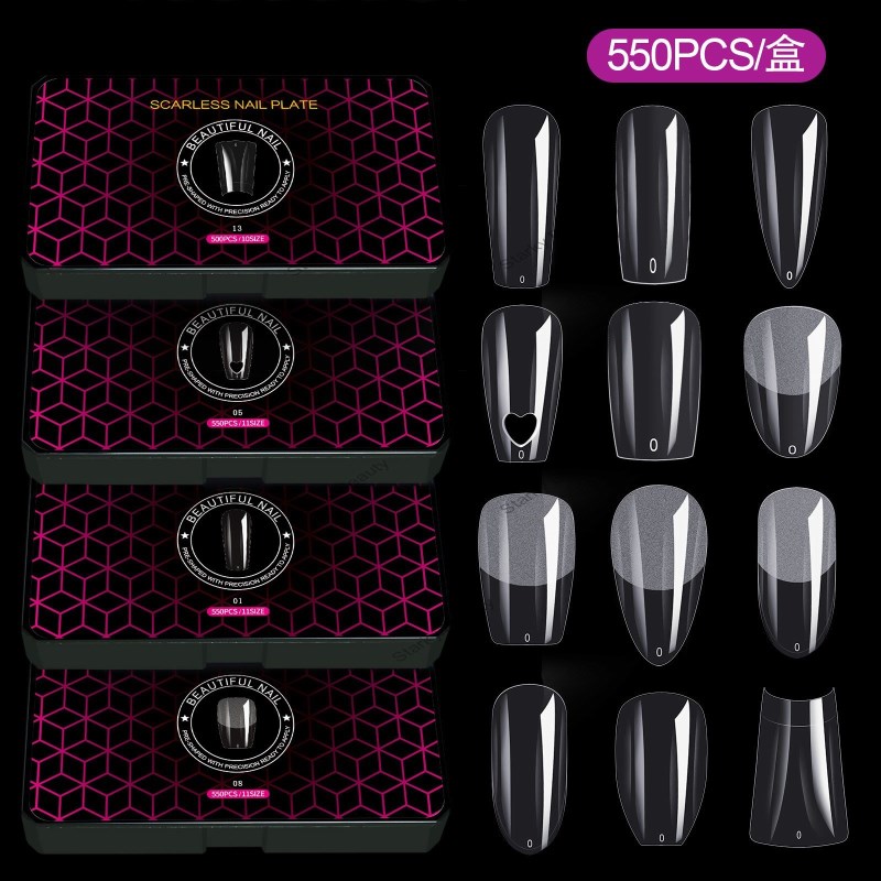 2023 Black nail ultra-thin, scratch free, frosted, press on nail fake nails