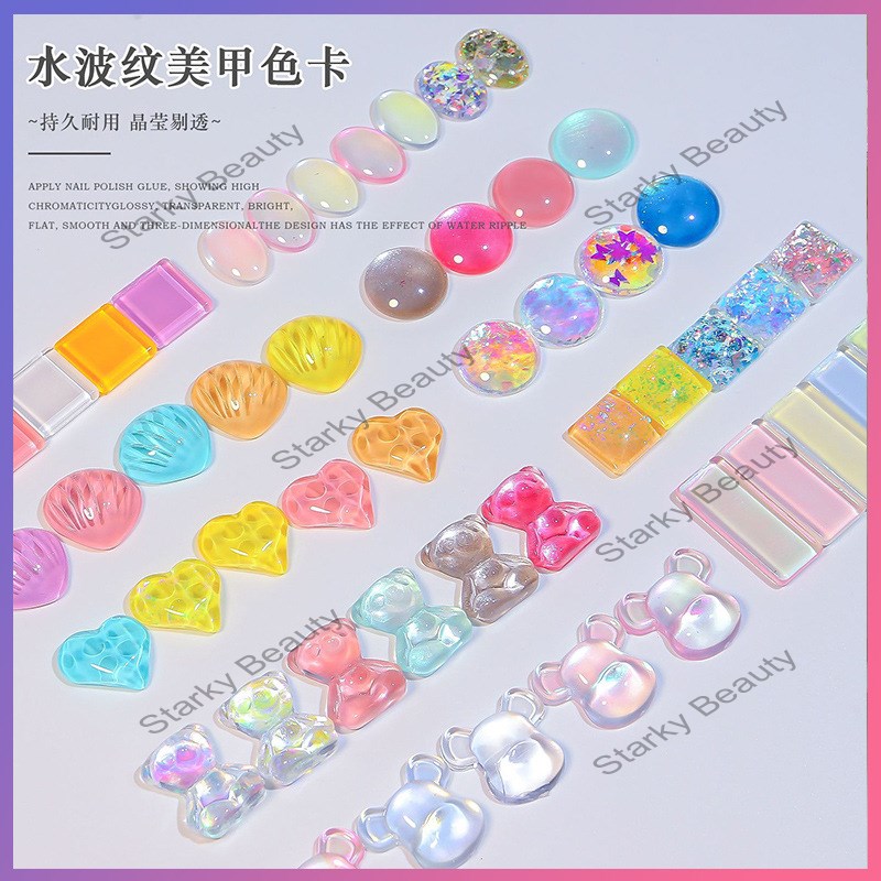 Nail Color Card Ripple Color Display Card Nail Shop Coloring Transparent Glass Color Card