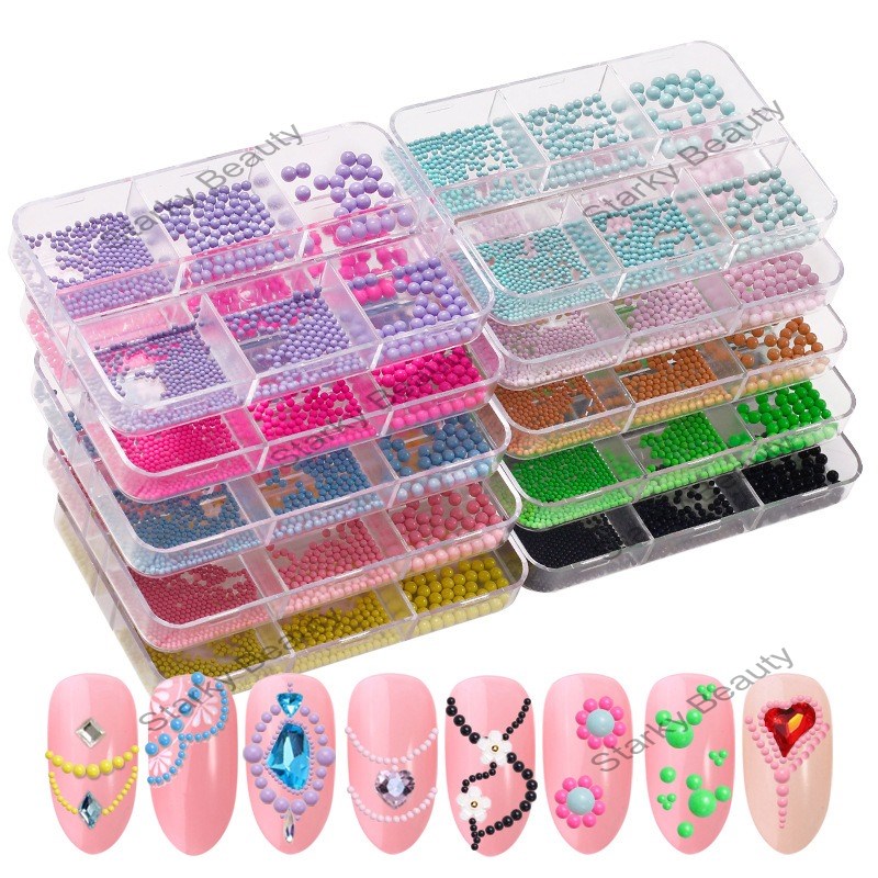 Macaron Colorful Steel Ball Size Mixed Round Steel Ball Nail Decoration