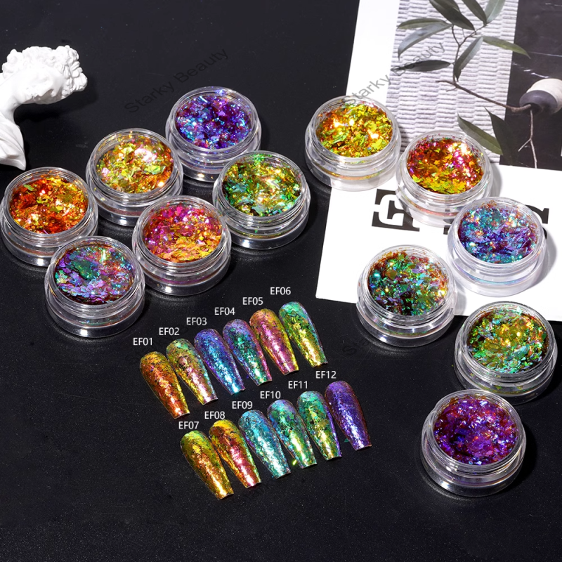 Fairy Ultra thin Aurora Opal Powder Nail Beauty Cloud Brocade Powder Polarized Flash Powder