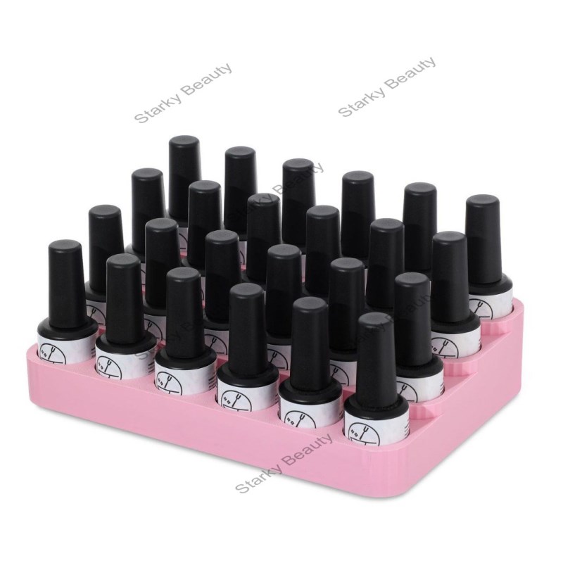 Gel Bottle Storage Box Round Bottle  Gel 24 Grid Storage Box Desktop