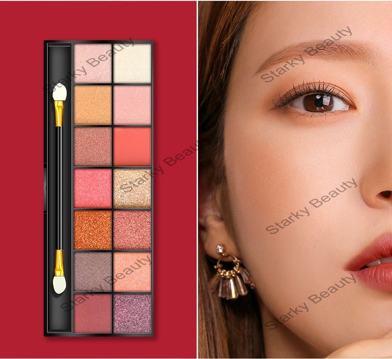14 color pearly shiny mashed potato matte earth color makeup eye shadow plate
