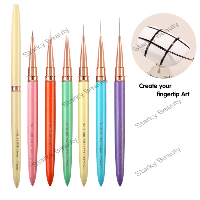 Fine Nail Drawing Pen Macaron Metal Rod Color Painting Flower Pen Painting Brush