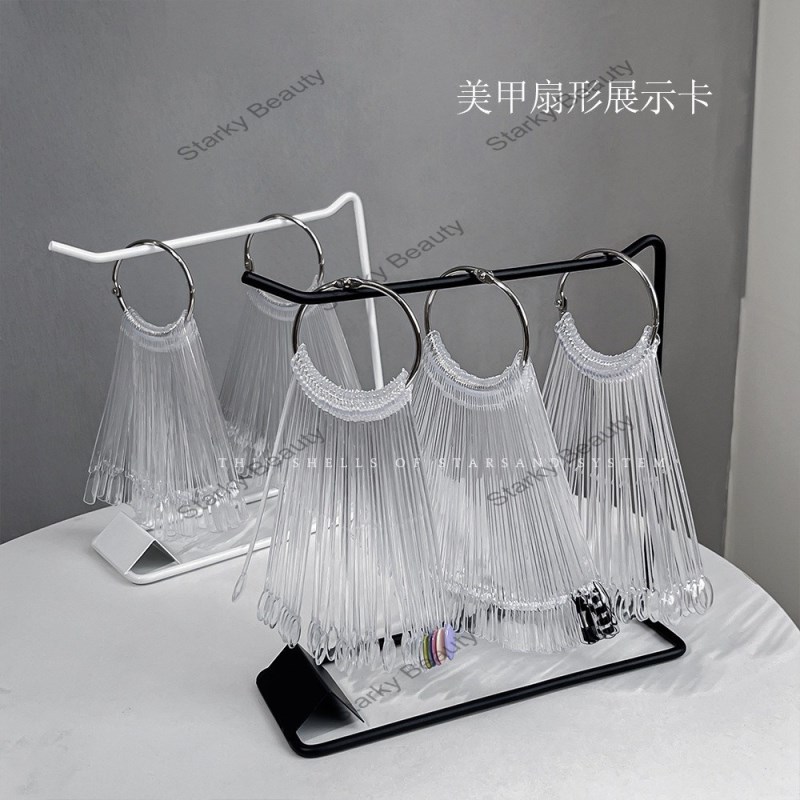 Nail Fan-shaped Display Card 50 pieces, square and circular spoon shaped color display
