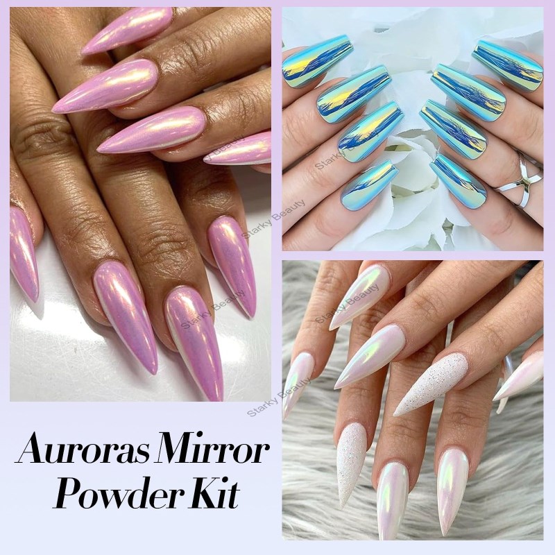 Non Flying Powder Liquid Mirror Flour Fairy Powder Nail Magic Liquid