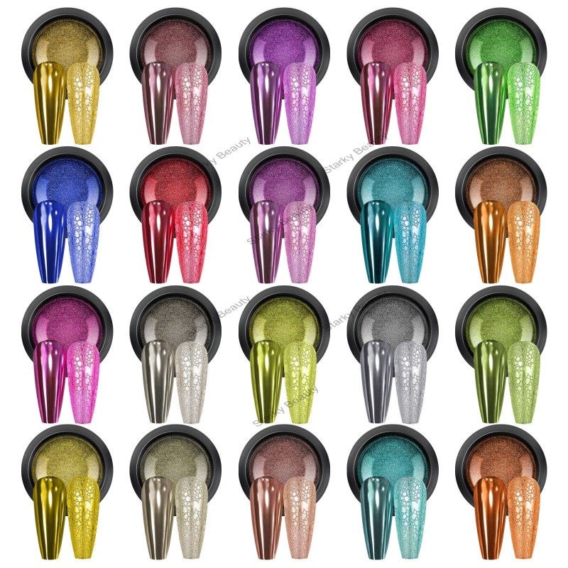 Nail Titanium Powder Mirror Flour Solid Color Electroplated Magic Mirror Powder