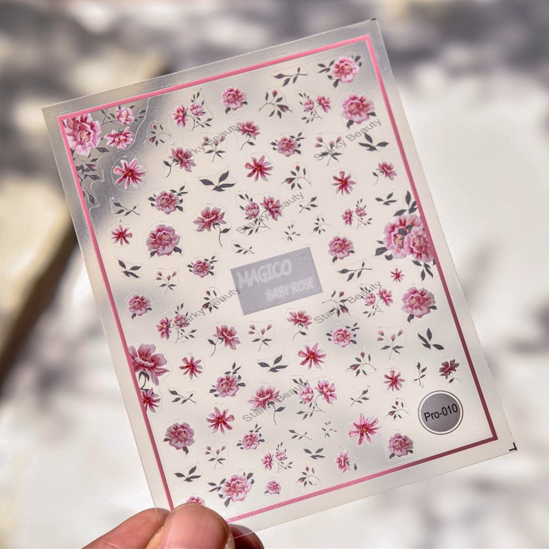 2025 Spring hot nail stickers, Chinese style flower series relief nail stickers