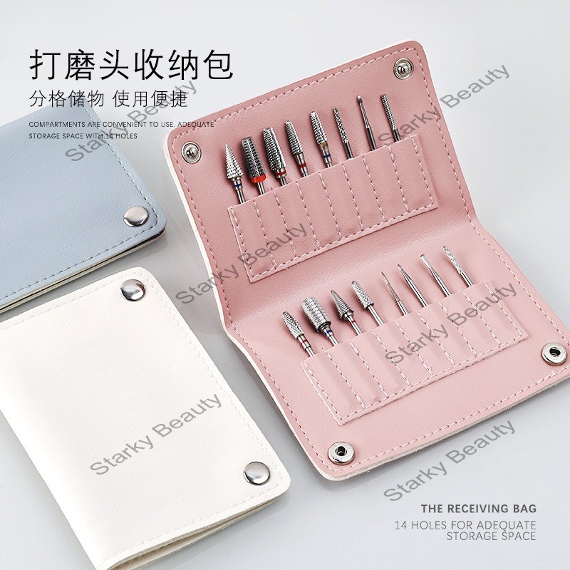 Nail Polishing Head Storage Bag 16 Hole Simple Portable Card Tool Bag