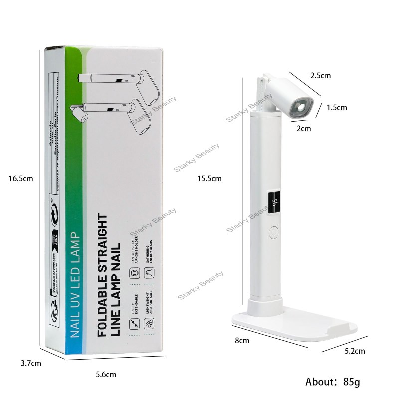2024 Handheld portable nail art straight line lamp bracket with 360 degree rotating nail baking lamp