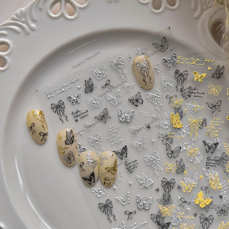 Ocean Nail stickers, popular nail stickers, starry moon butterfly nail accessories, mixed styles