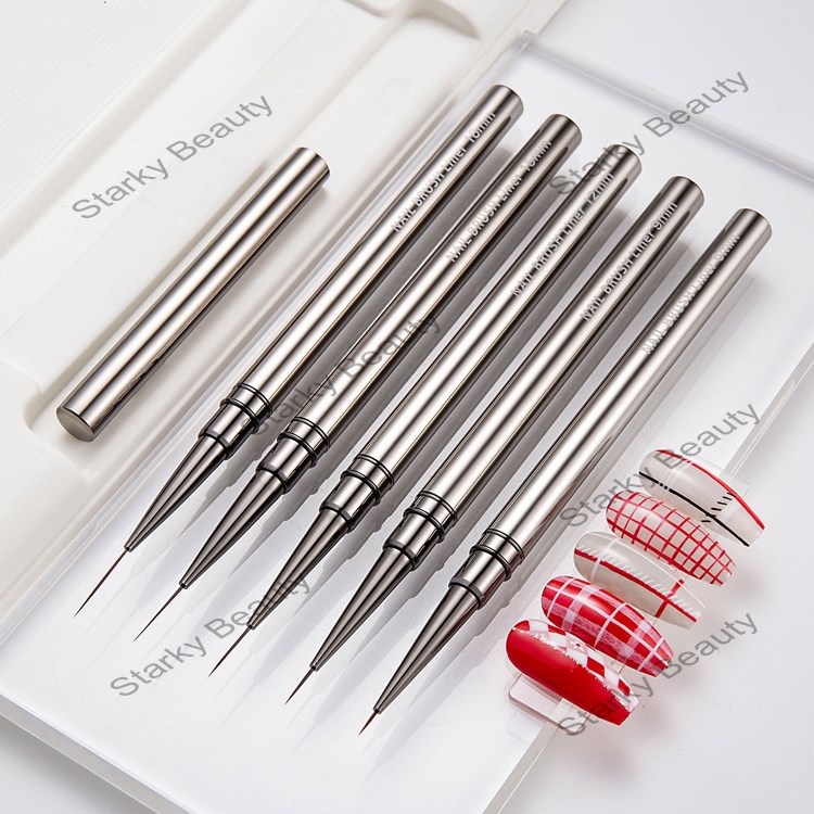nail art fine hair line drawing pen, flower painting, color blending line pen