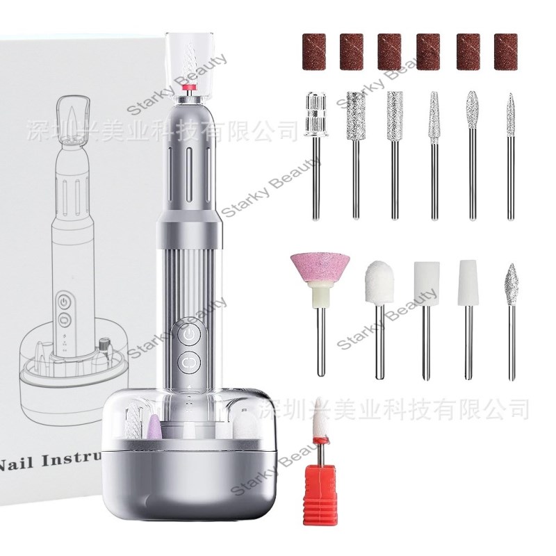 new portable electric 6-speed with base, two-way charging nail polish remover,