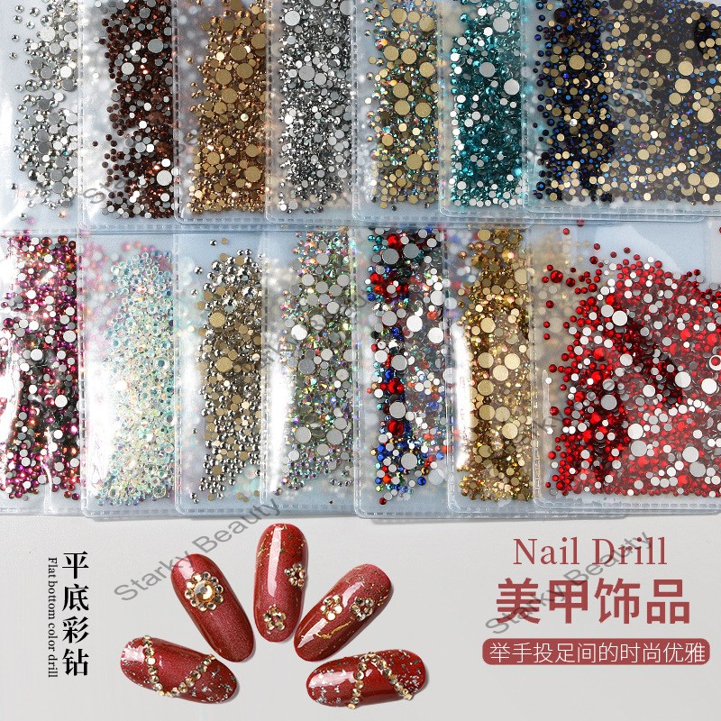 Flat Bottom Diamond Phototherapy Illusion AB Water Diamond Decoration Shining Diamond Size Mixed 144