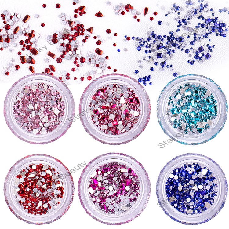 Mini Nail Hybrid Elf Aurora Flat Bottom Alien Diamond DIY Round Box