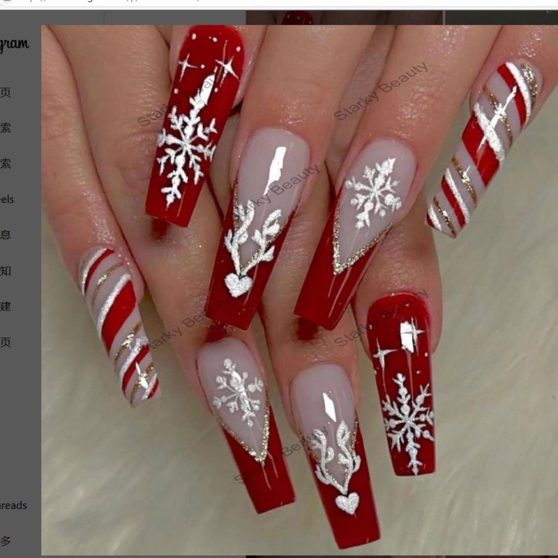 Christmas wearing armor, festive Santa Claus, Christmas tree,3D decoration nail art patches