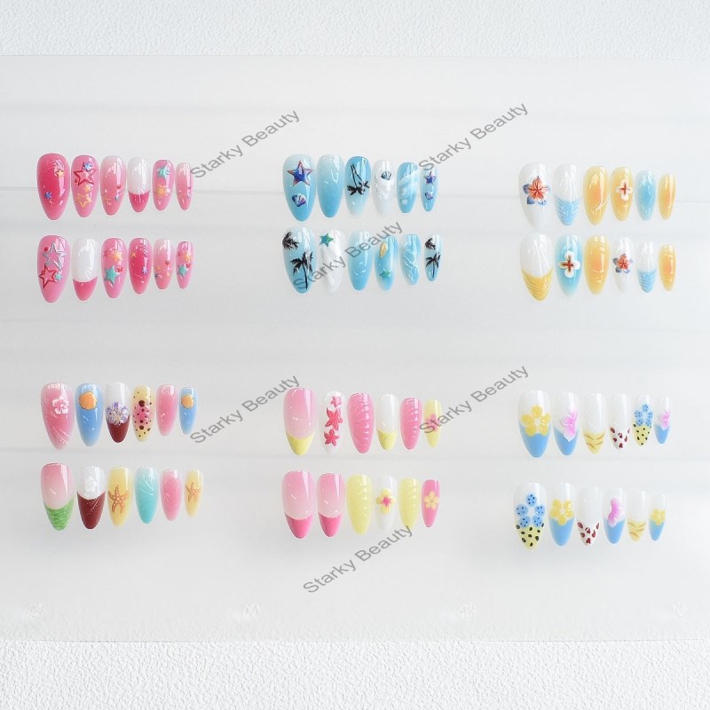 Wear Armor 24 Pieces Summer Beach Shell 5D Flower Butterfly Love High Quality Nail Slices