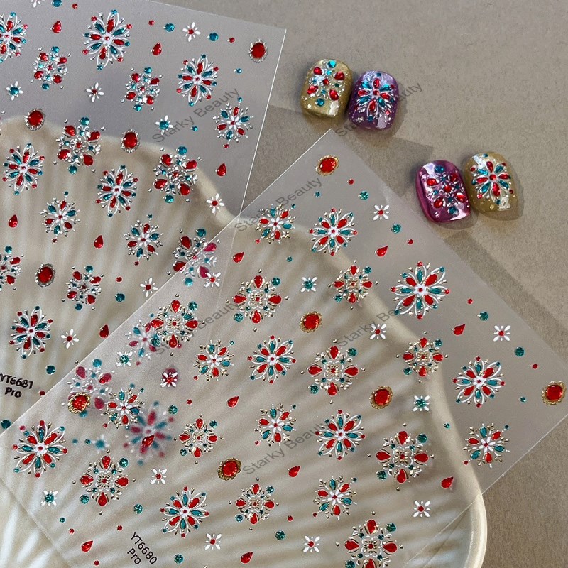 Jelly retro nail stickers exquisite Chinese style decorative stickers