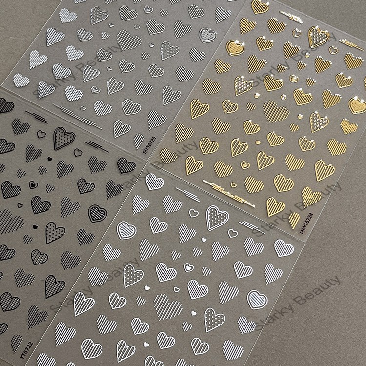 Relief lines, love nail stickers, minimalist decorative stickers