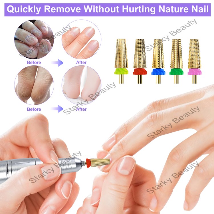 New Nail Polishing Head 5-in-1 Front Nail Removal Drilling Tungsten Steel Grinding Head