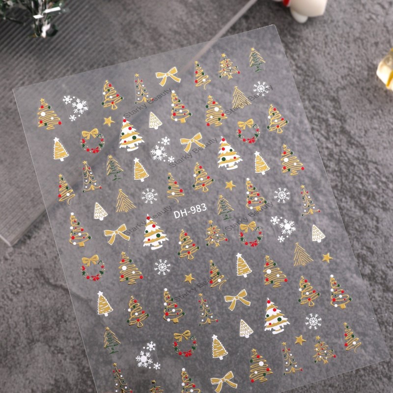 New Christmas Nail Stickers Santa Claus Christmas Tree Snowflake Nail Stickers