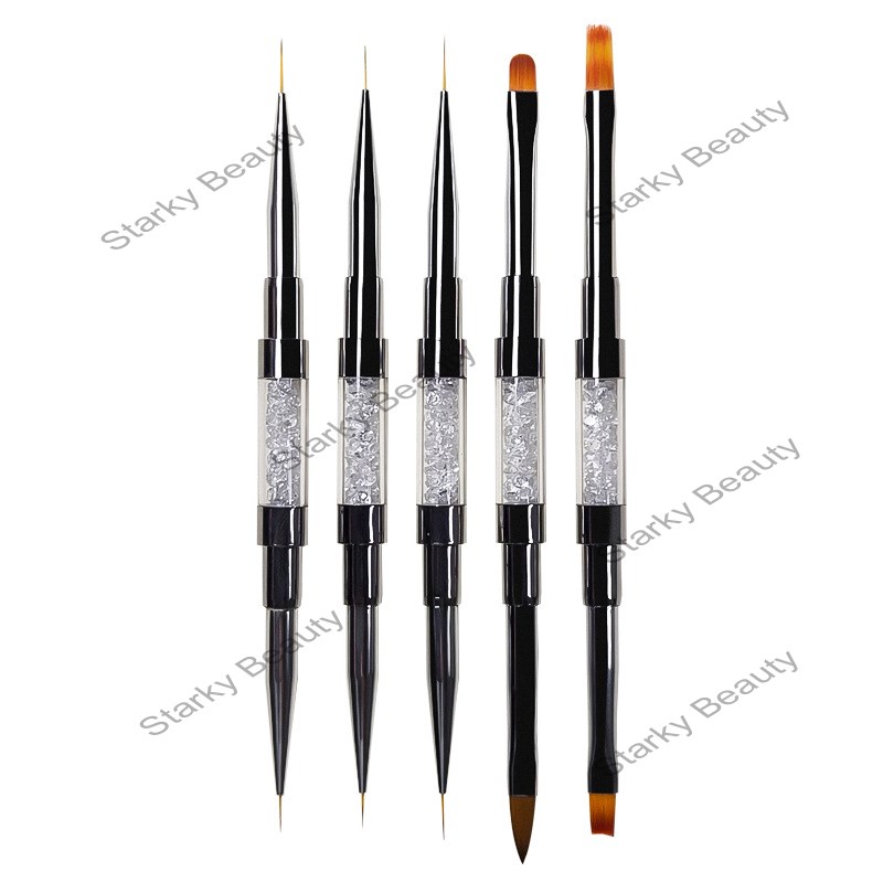 Rhinestone nail art ultra-fine double headed drawing pen painted nail acrylic brush