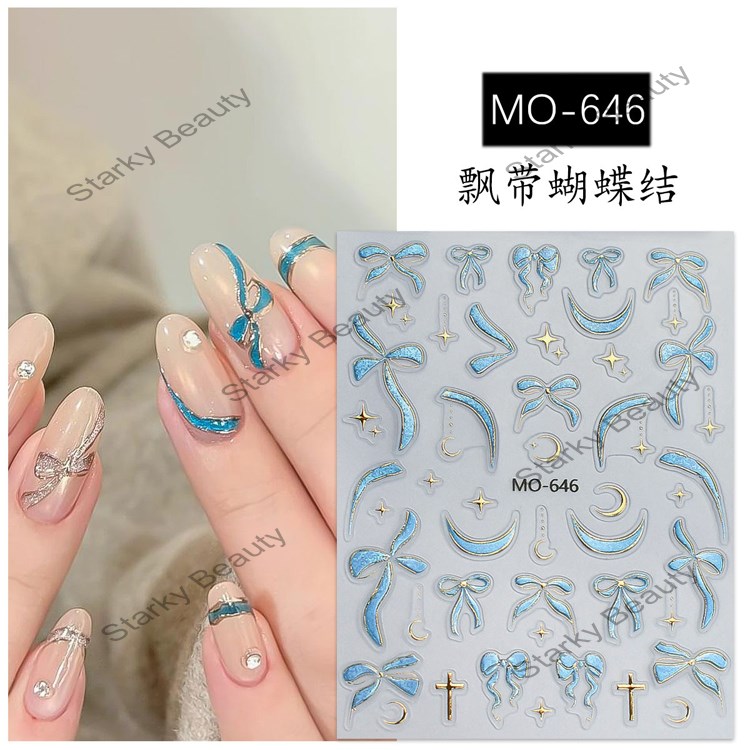 Gentle and Fairy Bow Nail Stickers Cartoon Nail Decal, Totem Stickers