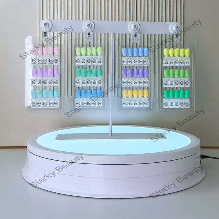 Rotatable Magnet Adsorption Detachable Gel Polish Showing Acrylic Shelf Stand