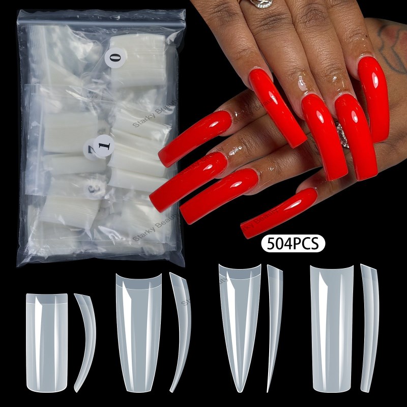 500Pcs ultra-thin patch soft nail wearable semi adhesive fake nail plate wholesale