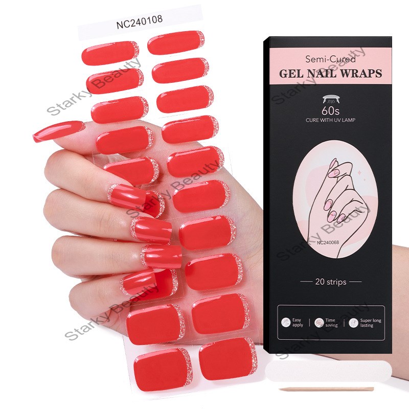 gel Nail Sticker Sequins UV Semi baked European and American Semi cured Nail Sticker