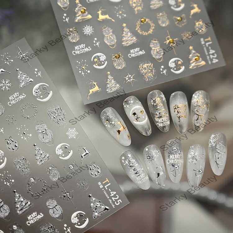 Metal Nail Stickers Exquisite Snowflake Christmas Accessories Mate