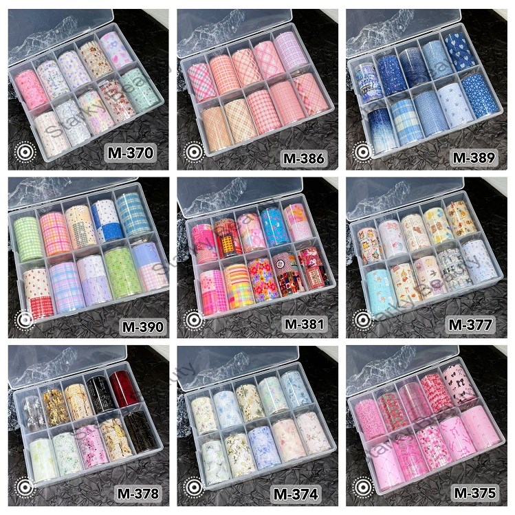 Nail art new Korean style patchwork bow flower small spring summer floral transfer paper