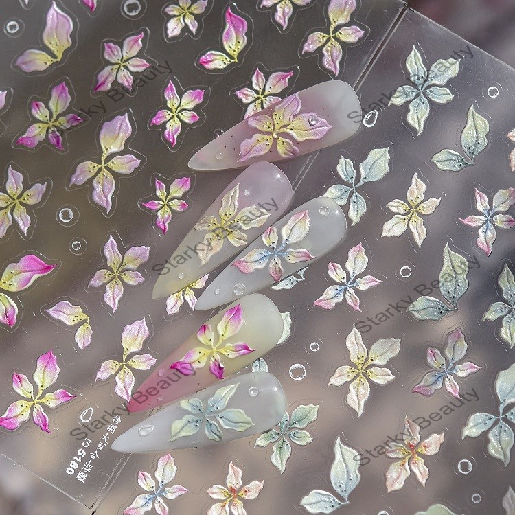 5D nail stickers, light luxury butterfly back adhesive nail stickers