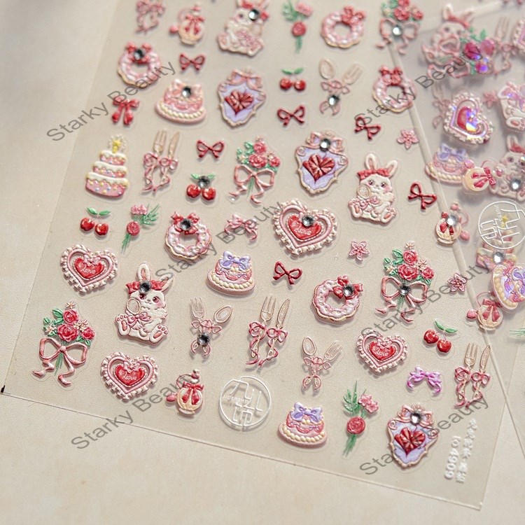 Crystal Diamond Nail Stickers Love Valentine