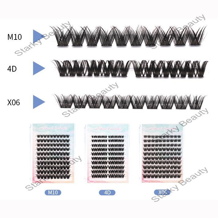 False Eyelash Trade Europe and America Segmented Fleece Eyelash Thick Black Stem Soft Curling