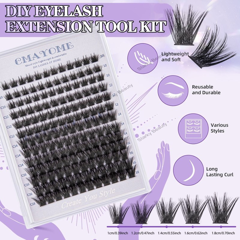 Hot Melt Hair DIY Segmented False Eyelash Set Box Large Capacity Single Cluster False Eyelash Set