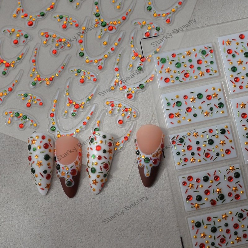 Diamond Sparkling Nail Jelly Sticker Waterproof Love Fine Sparkling Colored Gemstone Nail Sticker