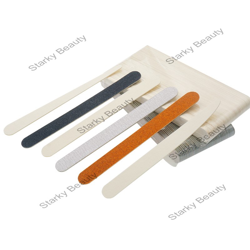 nail salon specific white straight nail rubbing nail file, white water droplet knife shaped wood chi
