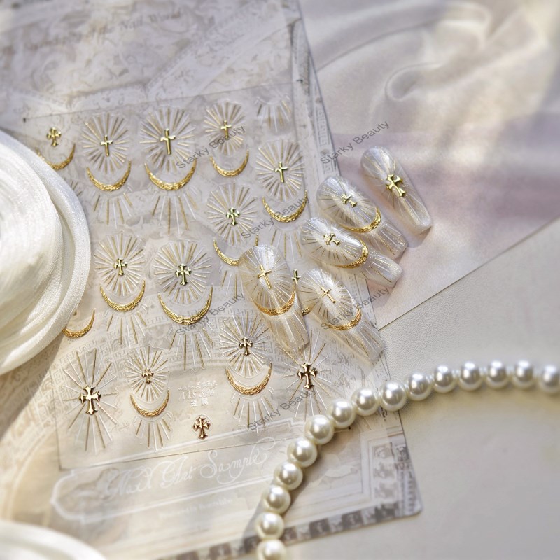 Metal Nail Stickers DIY European and American Nail Stickers Light Luxury Wind Oracle Holy Light Jewe