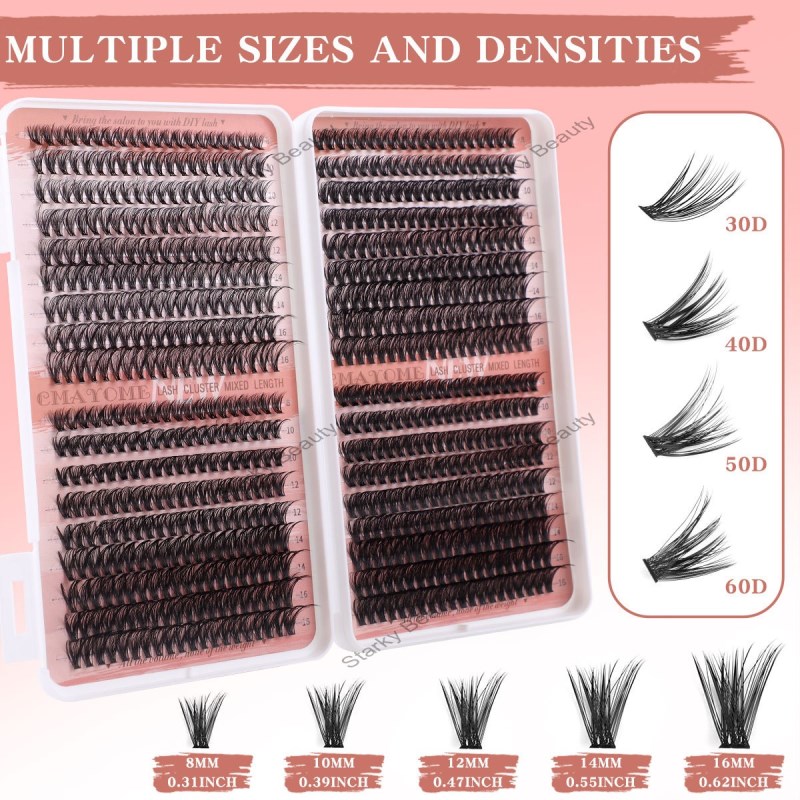 Natural Hot selling DIY Single Cluster Hair Large Capacity 30D+40D Curling Thick Mixed False Eyelash