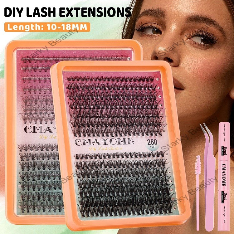 False Eyelash Extension Set Single Cluster Hair 300 Clusters 30+40+50+60+80+100D Eyelash